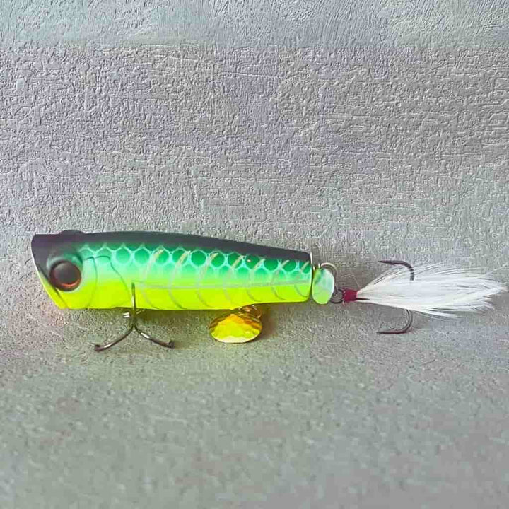 Full Equitment Popper Topwater Lure Green Shine